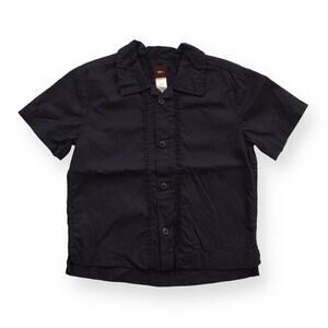 Tea Collection Navy Button Up Short Sleeve Shirt (Sample)